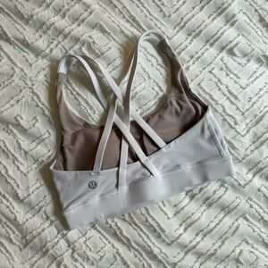 White Lululemon Energy Sports Bra
